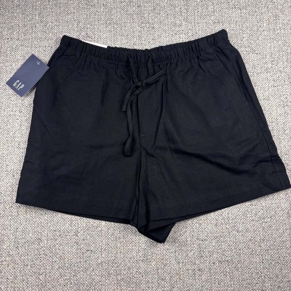 Gap Women's Linen Pull-On Short Size Small Black New - Picture 3 of 7